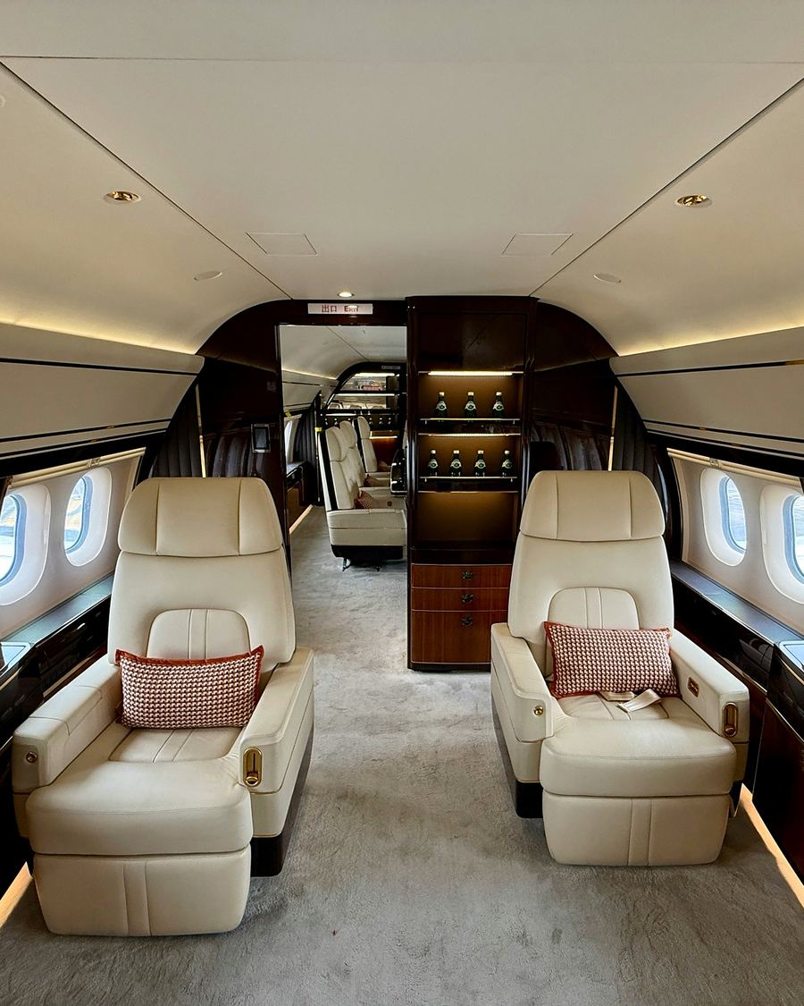 Private jet cabin